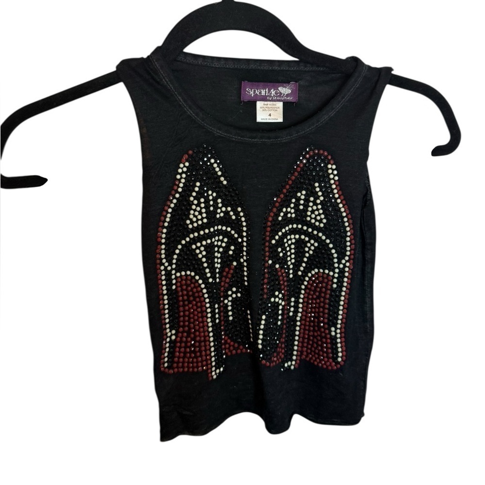 Sparkle by Stoopher Girl’s Studded Heels Tank